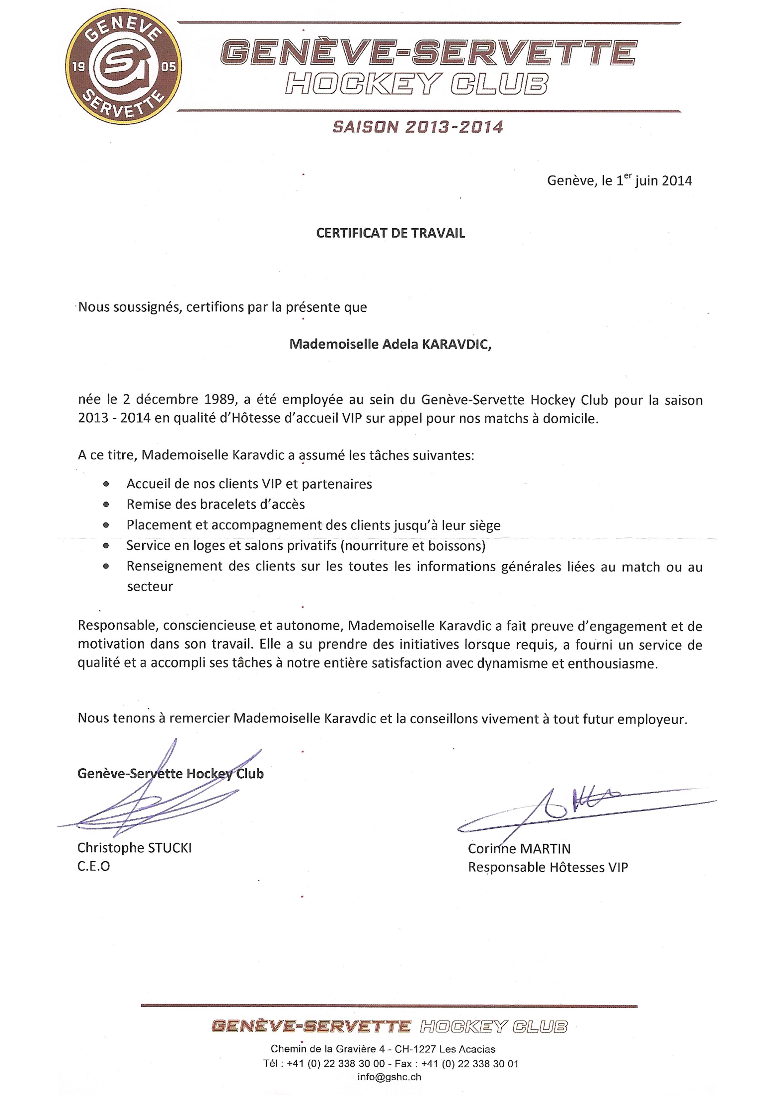 Certificat Genève Servette1
